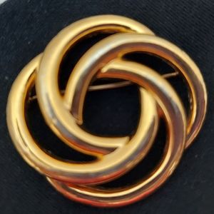 Vintage Signed Monet 2" Scroll Brooch